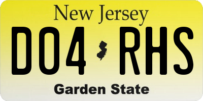 NJ license plate D04RHS