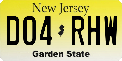 NJ license plate D04RHW