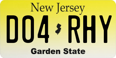 NJ license plate D04RHY