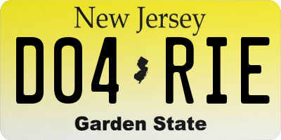 NJ license plate D04RIE