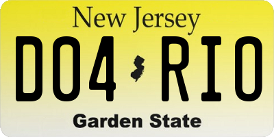 NJ license plate D04RIO
