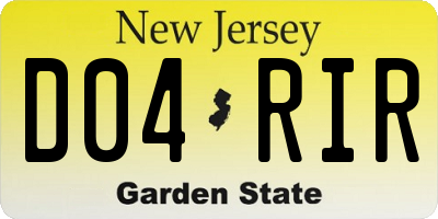 NJ license plate D04RIR