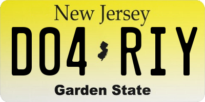 NJ license plate D04RIY