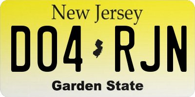 NJ license plate D04RJN
