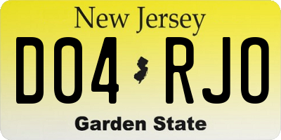 NJ license plate D04RJO