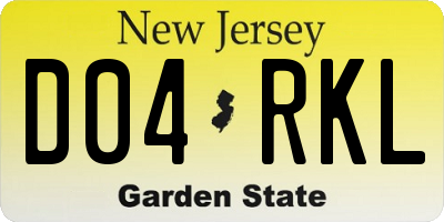 NJ license plate D04RKL