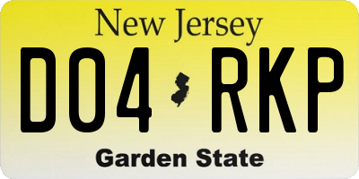 NJ license plate D04RKP