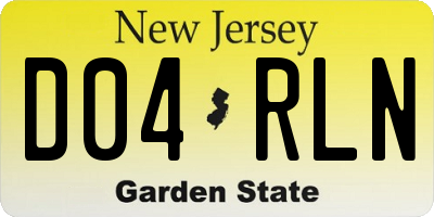 NJ license plate D04RLN