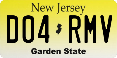 NJ license plate D04RMV