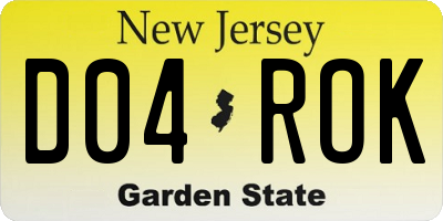 NJ license plate D04ROK