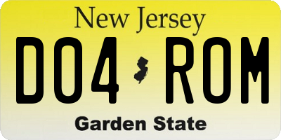 NJ license plate D04ROM