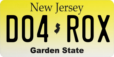 NJ license plate D04ROX