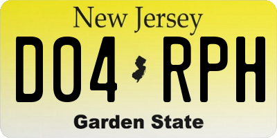 NJ license plate D04RPH