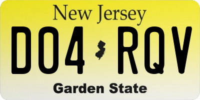 NJ license plate D04RQV