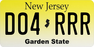 NJ license plate D04RRR