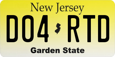 NJ license plate D04RTD