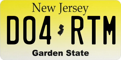 NJ license plate D04RTM