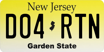 NJ license plate D04RTN