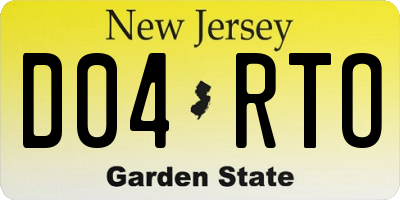 NJ license plate D04RTO