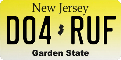 NJ license plate D04RUF