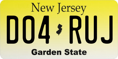 NJ license plate D04RUJ