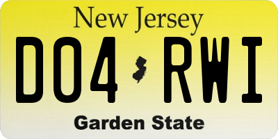 NJ license plate D04RWI