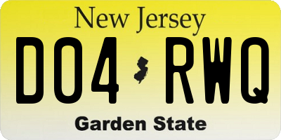 NJ license plate D04RWQ