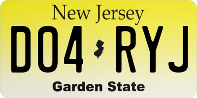 NJ license plate D04RYJ