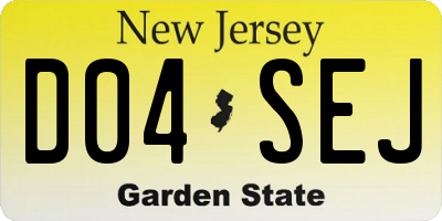 NJ license plate D04SEJ