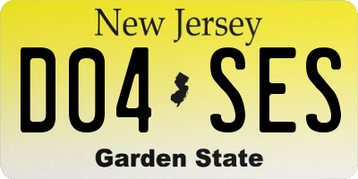 NJ license plate D04SES
