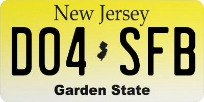 NJ license plate D04SFB