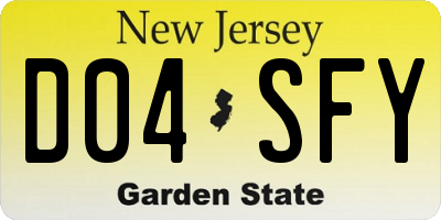 NJ license plate D04SFY