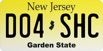 NJ license plate D04SHC