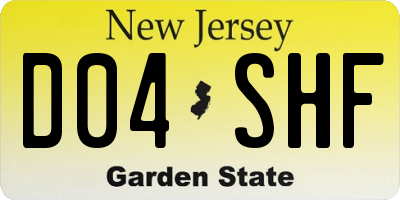 NJ license plate D04SHF