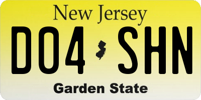 NJ license plate D04SHN