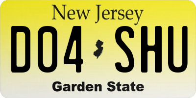NJ license plate D04SHU