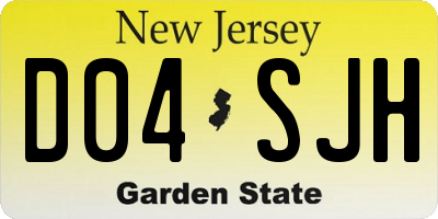 NJ license plate D04SJH