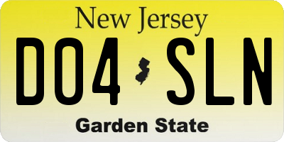NJ license plate D04SLN