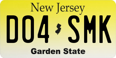 NJ license plate D04SMK