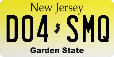 NJ license plate D04SMQ
