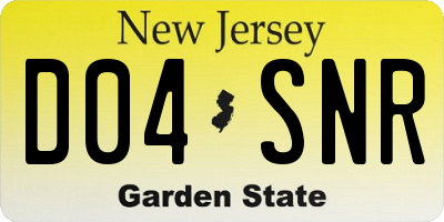 NJ license plate D04SNR