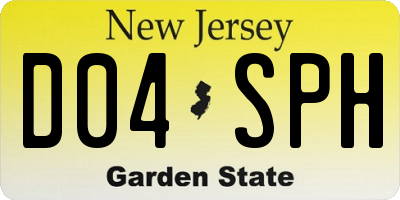 NJ license plate D04SPH