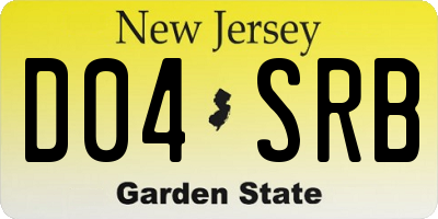 NJ license plate D04SRB