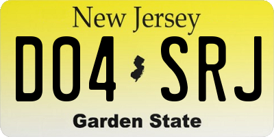 NJ license plate D04SRJ