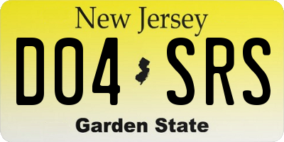 NJ license plate D04SRS