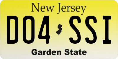 NJ license plate D04SSI