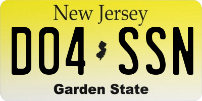 NJ license plate D04SSN