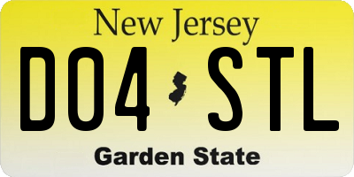 NJ license plate D04STL