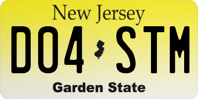 NJ license plate D04STM