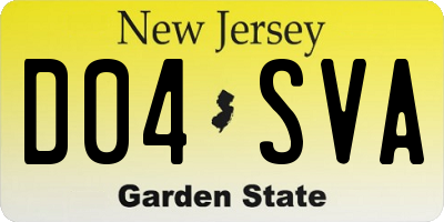 NJ license plate D04SVA